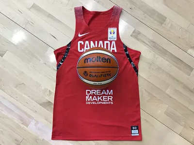 Canada Basketball t-shirt with Dream Maker Development logo printed on it